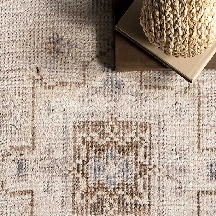 Kirklands Home Lottie Cream Vintage Washable Area Rug, 8x10 Ivory Outlet