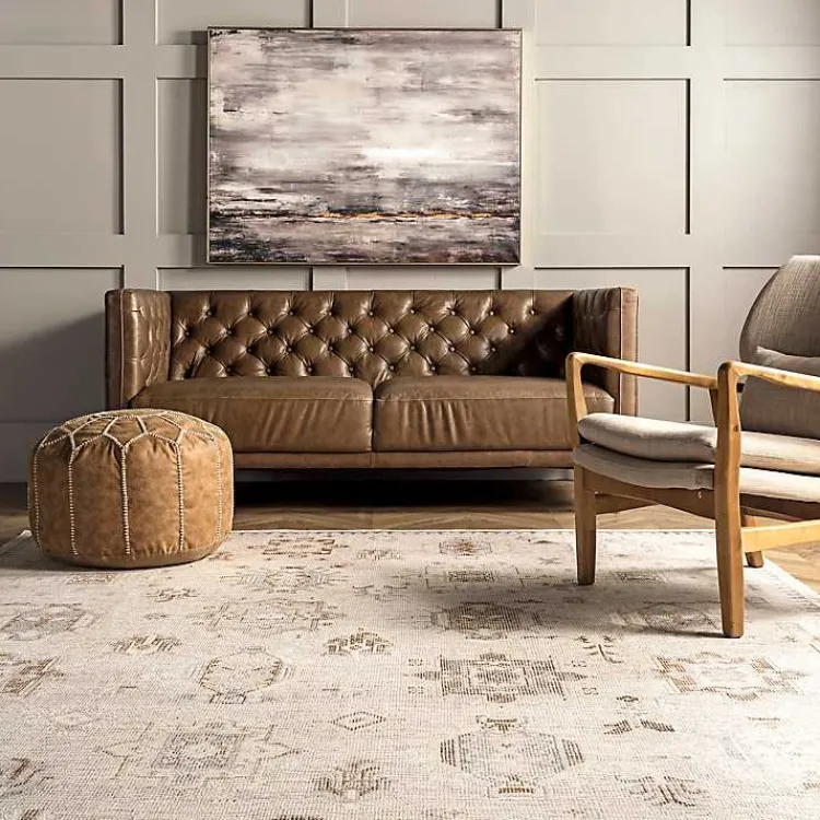 Kirklands Home Lottie Cream Vintage Washable Area Rug, 8x10 Ivory Outlet