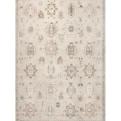 Kirklands Home Lottie Cream Vintage Washable Area Rug, 6x9 Ivory Best