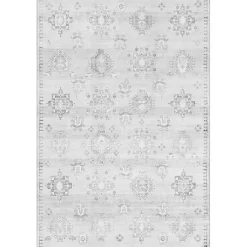 Kirklands Home Lottie Vintage Washable Area Rug, 5x8 Gray Discount
