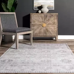 Kirklands Home Lottie Vintage Washable Area Rug, 5x8 Gray Discount