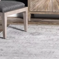 Kirklands Home Lottie Vintage Washable Area Rug, 5x8 Gray Discount