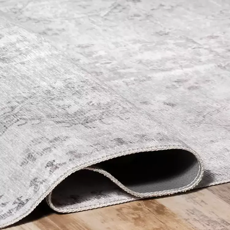 Kirklands Home Lottie Vintage Washable Area Rug, 8x10 Gray Clearance