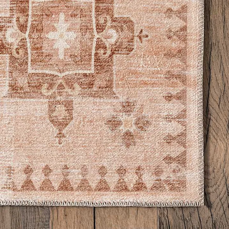 Kirklands Home Lottie Peach Vintage Washable Area Rug, 8x10 Orange Best