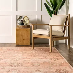 Kirklands Home Lottie Peach Vintage Washable Area Rug, 8x10 Orange Best