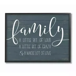 Kirklands Home Loud Crazy Family Framed Art Print Blue New