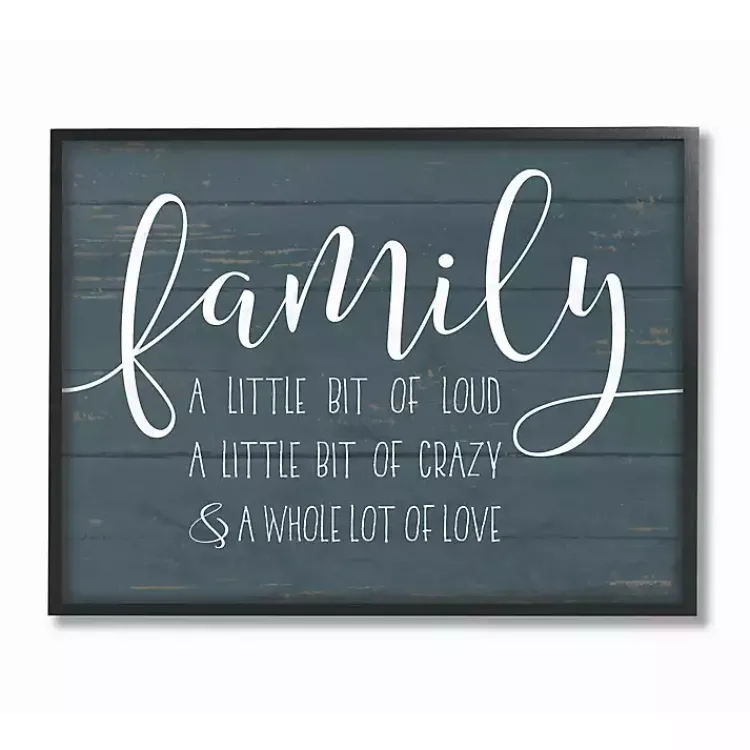Kirklands Home Loud Crazy Family Framed Art Print Blue New