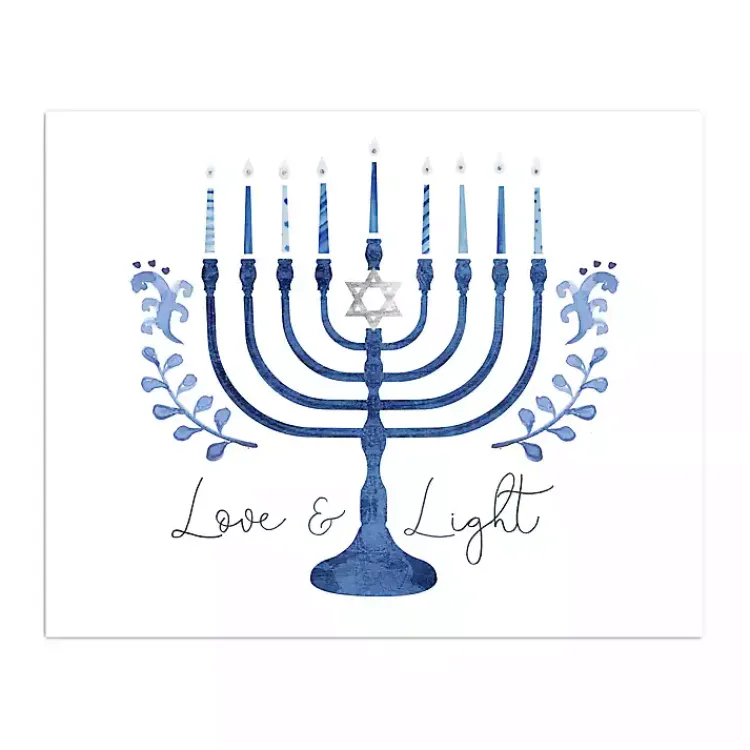 Hanukkah Decorations>Kirklands Home Love & Light Menorah Canvas Art Print