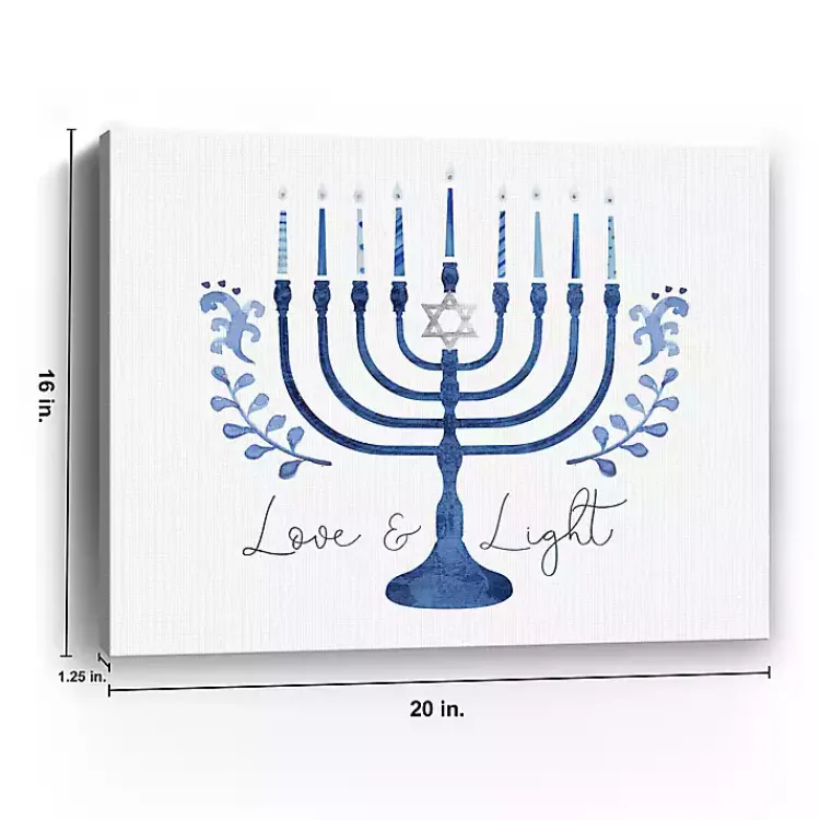 Hanukkah Decorations>Kirklands Home Love & Light Menorah Canvas Art Print