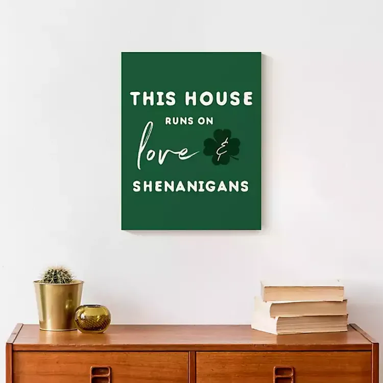 St Patricks Day Decorations>Kirklands Home Love & Shenanigans Canvas Art Print