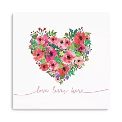 Valentines Day Decorations>Kirklands Home Love Lives Here Heart Valentine's Canvas Art Print