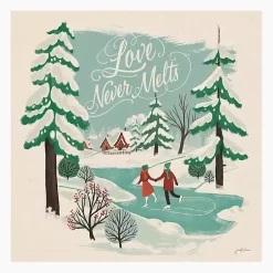 Christmas Art & Wall Decor>Kirklands Home Love Never Melts Canvas Art Print Blue