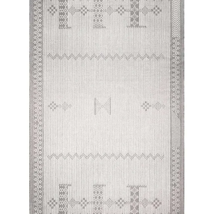 Kirklands Home Lowden Gray Tribal Outdoor Rug, 5x8 Best