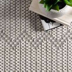 Kirklands Home Lowden Gray Tribal Outdoor Rug, 5x8 Best