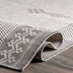 Kirklands Home Lowden Gray Tribal Outdoor Rug, 5x8 Best