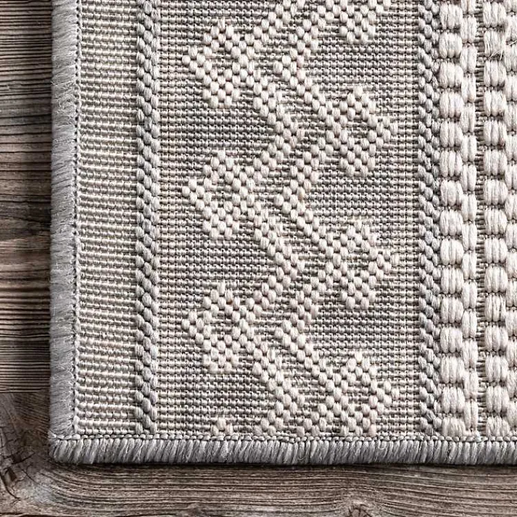 Kirklands Home Lowden Gray Tribal Outdoor Rug, 5x8 Best