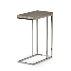 Kirklands Home Lucia Chrome Chairside Table Gray Outlet
