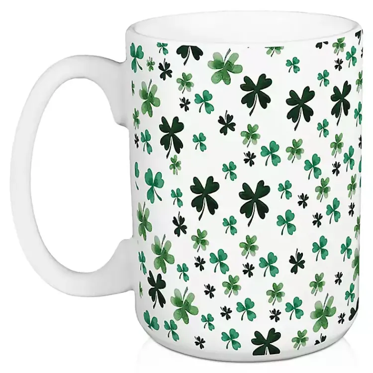 Kirklands Home Luck of the Irish Shamrocks Mugs, Set of 2 New