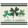 St Patricks Day Decorations>Kirklands Home Lucky & Blessed Clover Trio Canvas Art Print