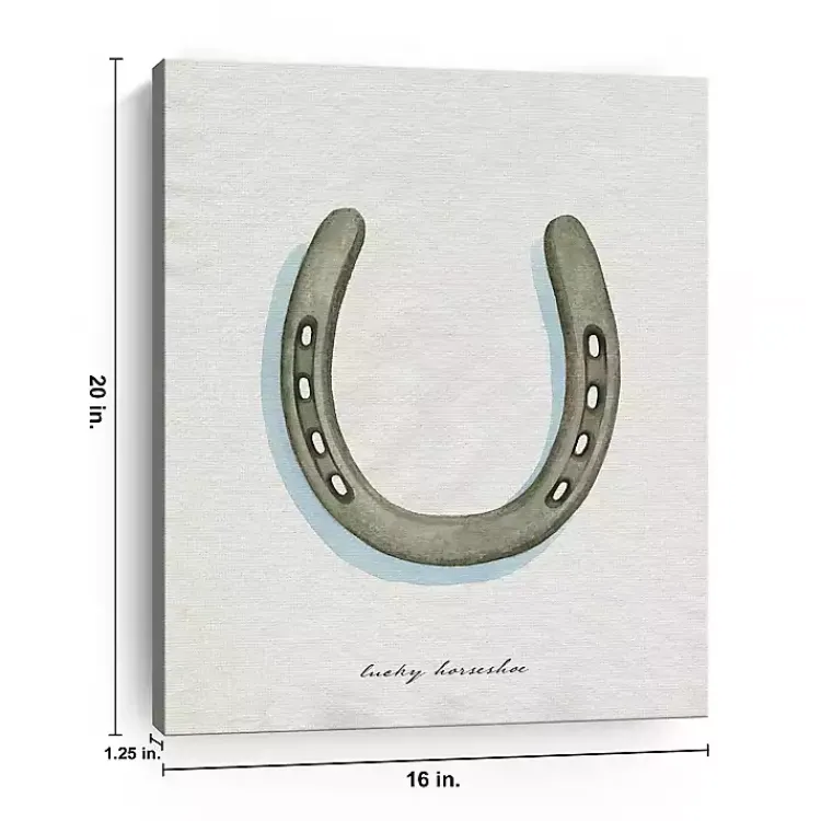 St Patricks Day Decorations>Kirklands Home Lucky Horseshoe Canvas Art Print