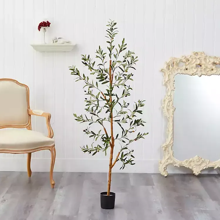 Trees & Topiaries>Kirklands Home Lucky Olive Tree in Nursery Planter, 54 in.
