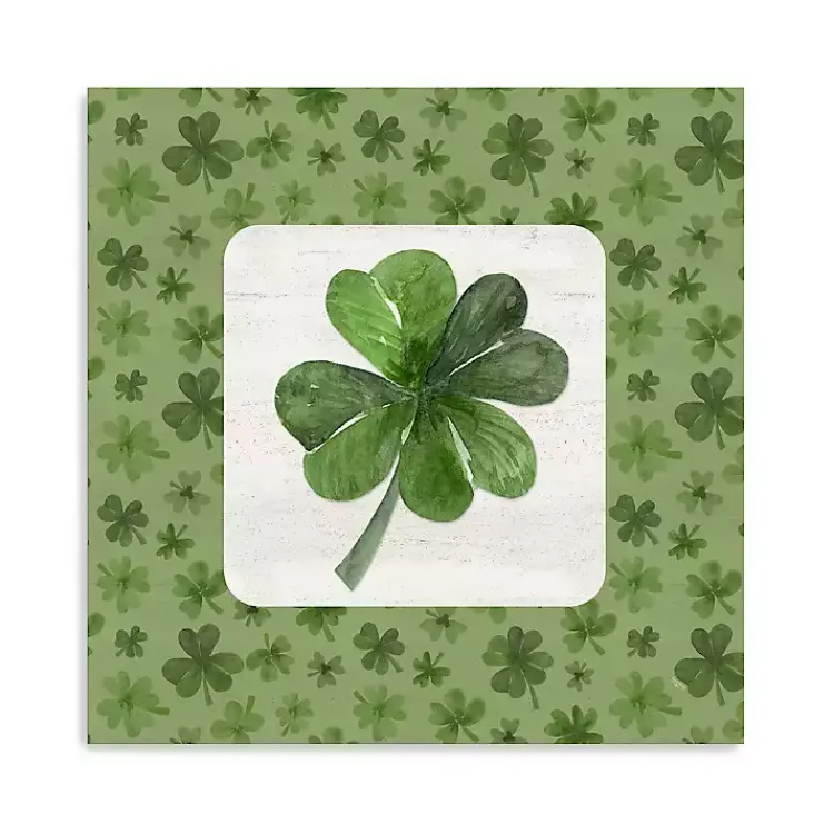 St Patricks Day Decorations>Kirklands Home Lucky Shamrock Canvas Art Print