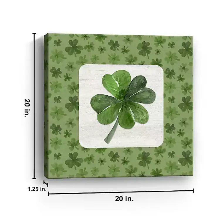 St Patricks Day Decorations>Kirklands Home Lucky Shamrock Canvas Art Print