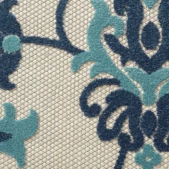 Kirklands Home Lyla Blue Floral Damask Indoor/Outdoor Rug, 5x8 Discount