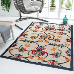 Kirklands Home Lyla Multi Floral Damask Indoor/Outdoor Rug, 5x8 New
