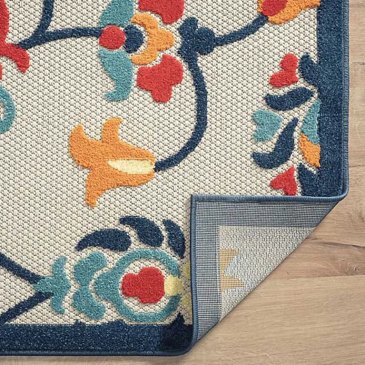 Kirklands Home Lyla Multi Floral Damask Indoor/Outdoor Rug, 5x8 New