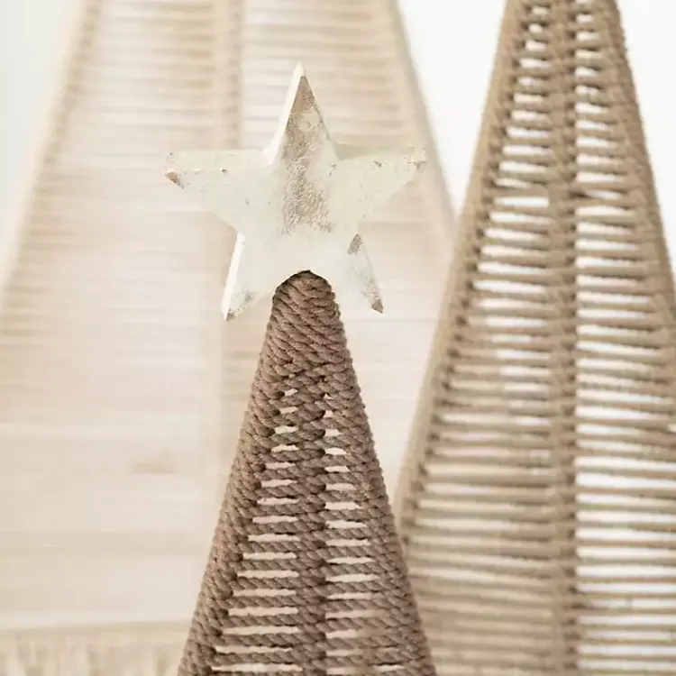 Christmas Decorations>Kirklands Home Macrame Woven 3-pc. Tree Figurine Set