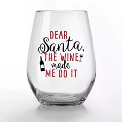 Christmas Dining & Entertaining>Kirklands Home Made Me Do It Christmas Wine Glasses, Set of 2