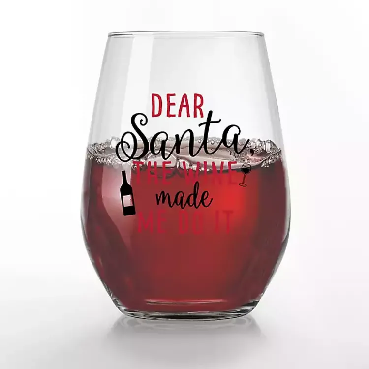Christmas Dining & Entertaining>Kirklands Home Made Me Do It Christmas Wine Glasses, Set of 2