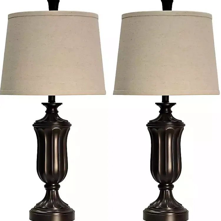 Kirklands Home Madison Bronze Table Lamps, Set of 2 Tan Discount
