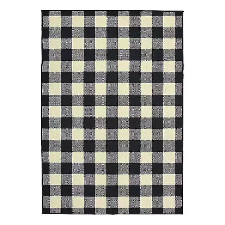 Kirklands Home Madura Buffalo Check Outdoor Area Rug, 5x7 Discount