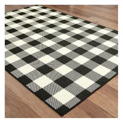 Kirklands Home Madura Buffalo Check Outdoor Area Rug, 5x7 Discount