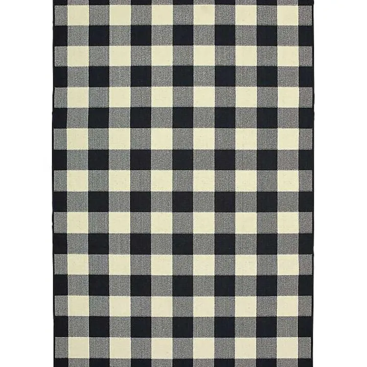 Kirklands Home Madura Buffalo Check Outdoor Area Rug, 8x13 New