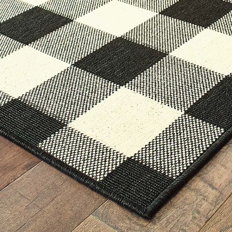 Kirklands Home Madura Buffalo Check Outdoor Area Rug, 8x13 New