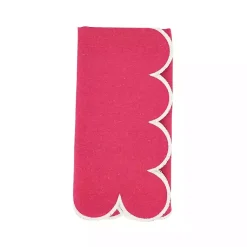 Kirklands Home Magenta Scalloped Edge Napkins, Set of 4 Pink Outlet