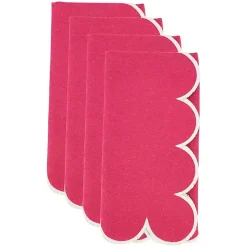 Kirklands Home Magenta Scalloped Edge Napkins, Set of 4 Pink Outlet