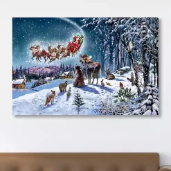 Christmas Art & Wall Decor>Kirklands Home Magical Christmas Sleigh Canvas Art Print Multi