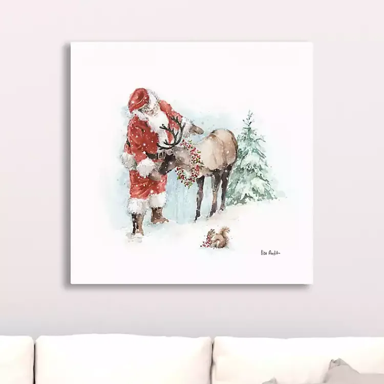 Christmas Art & Wall Decor>Kirklands Home Magical Holidays Santa Reindeer Canvas Art Print Multi