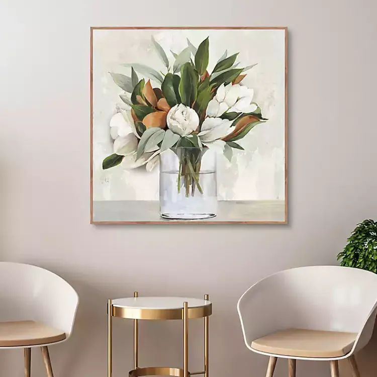 Kirklands Home Magnolia Bouquet Framed Canvas Art Print Discount