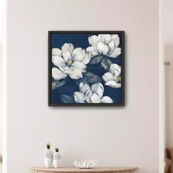 Kirklands Home Magnolias Indigo Framed Giclee Canvas Art Print Best