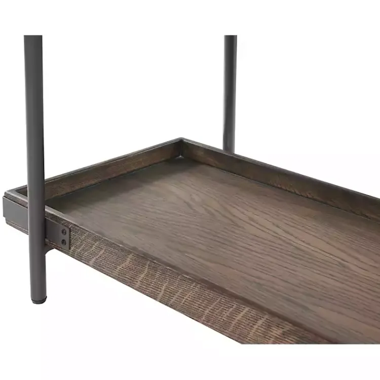Kirklands Home Mahogany Oak Wood Tray Top Coffee Table Brown