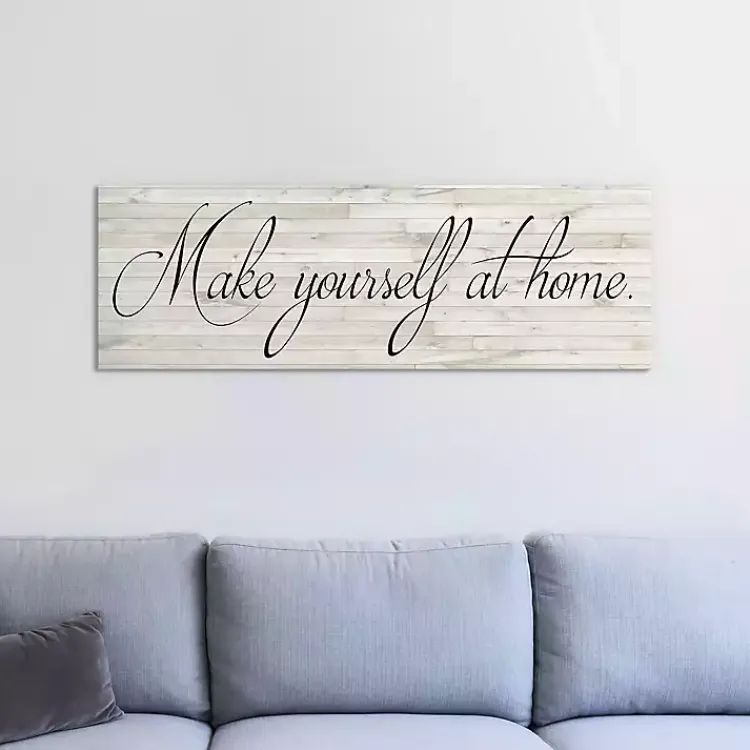 Kirklands Home Make Yourself at Home Canvas Art Print White Outlet