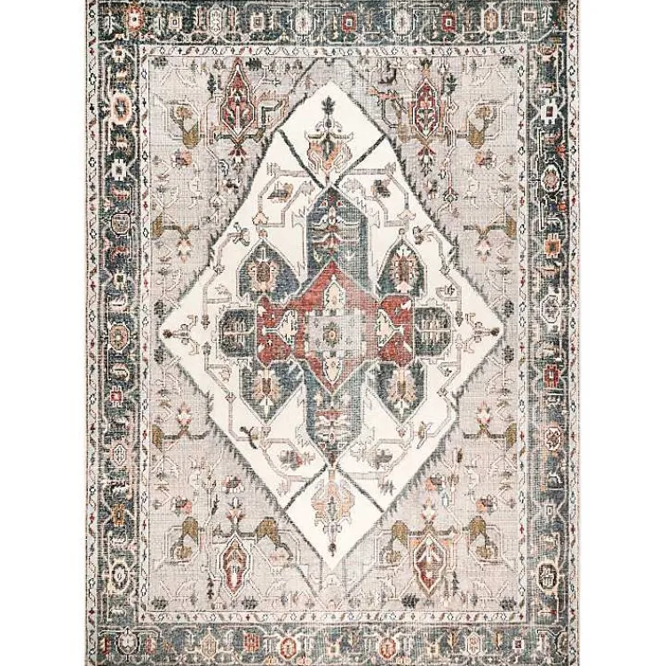 Kirklands Home Mali Traditional Medallion Washable Area Rug, 5x8 Best