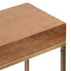 Kirklands Home Mango Wood & Slim Karlsen Accent Table Gold