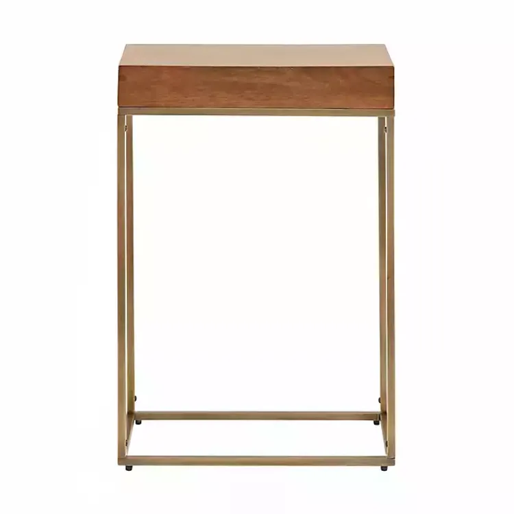 Kirklands Home Mango Wood & Slim Karlsen Accent Table Gold