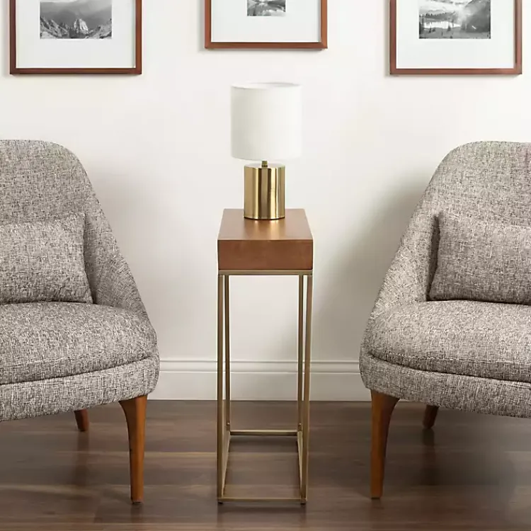 Kirklands Home Mango Wood & Slim Karlsen Accent Table Gold